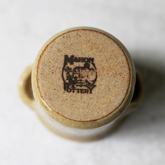 Mahon Pottery vintage blue tan country pineapple mini small crock - Picture 3 of 7